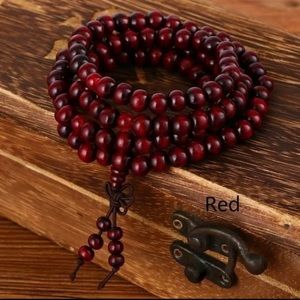 Natural Sandalwood Buddhist Buddha Wood Prayer Beaded Knot.